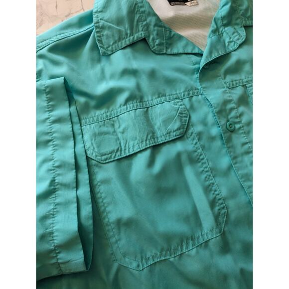 HABIT Men's Vented Fishing Shirt ~ Short Sleeve ~ GREEN~ Size Medium - Picture 4 of 9